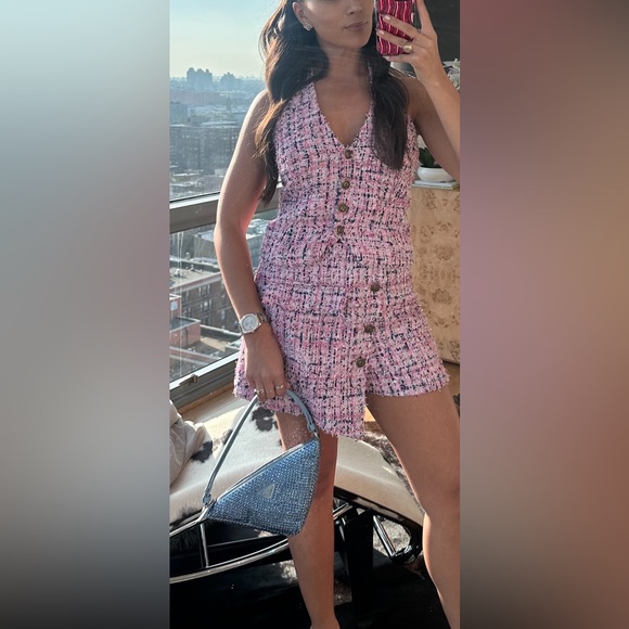 Aqua Set in Pink and Navy Tweed size small - Picture 2 of 9